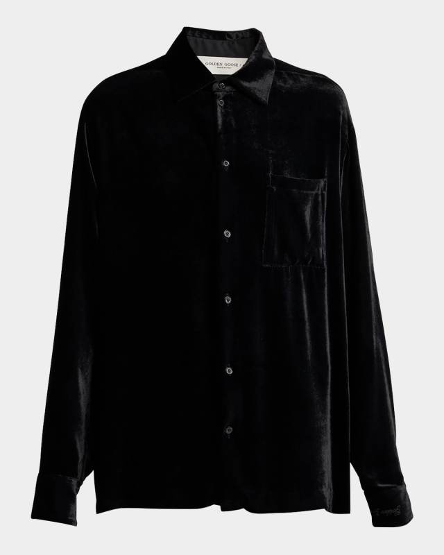 Journey Velvet-Effect Button-Front Shirt